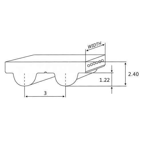 Чертеж ремня ГРМ HTD3M
