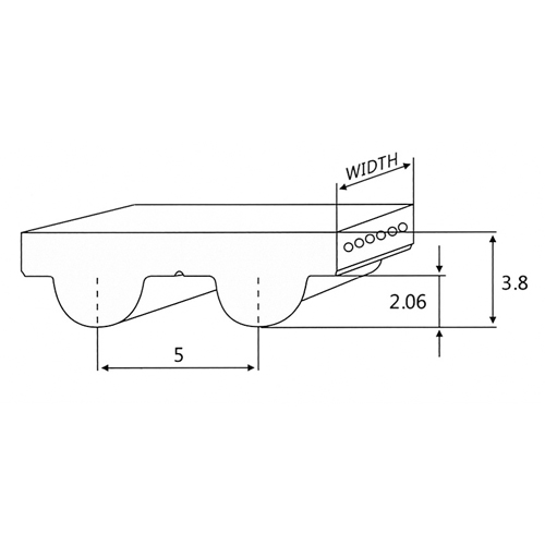 Чертеж ремня ГРМ HTD5M