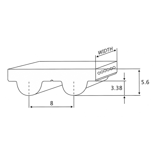 Чертеж ремня ГРМ HTD8M
